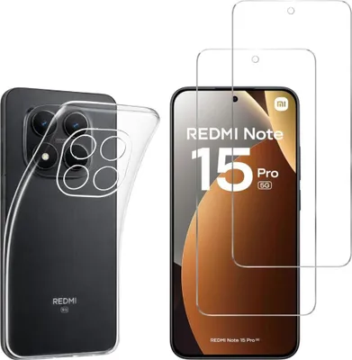 Produktbild von Hülle für Xiaomi Redmi Note 15 PRO 5G mit 2 Displayschutzfolien aus Hartglas Phonillico®