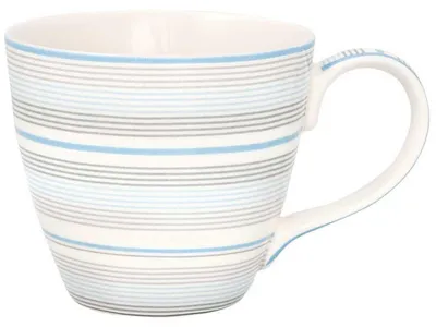 Zdjęcie produktu dla Filiżanka Greengate Becher DIVIA, jasnoniebieska z paskami, porcelana, 300 ml