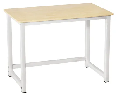 Produktbild von 40-Zoll-Computertisch, moderner, schlichter Gaming-Schreibtisch aus Holz für Homeoffice, Schreibtisch für Schüler und Studenten mit Metallgestell