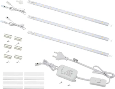 Image de Lampe sous-meuble LED - Barre lumineuse pour cuisine - Éclairage pour meubles - Système extensible - 3 x 26 cm - Blanc