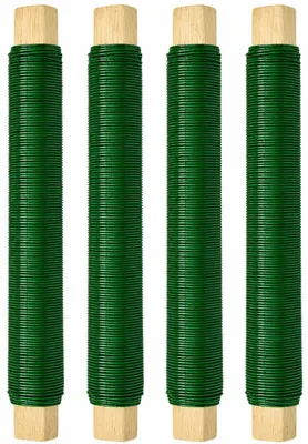 Blumendraht-Set, 4 Rollen, verzinkt, 140 m, 0,65 mm, grün