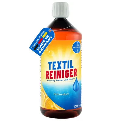 Produktbild von HERRLAN® Textilreiniger mit Citrusduft - für Kleidung, Polster und Teppich - 1000 ml