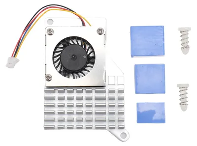 Zdjęcie produktu dla Do RasPi 5 – 4-pinowe złącze wentylatora z aktywnym chłodzeniem ze stopu aluminium, zapewniającego ciągłą pracę, kolor srebrny