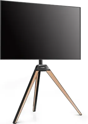 Productafbeelding van Picasso Design tv - Standaard voor 32-65 inch televisiestandaard in ezel design - In hoogte verstelbaar - Zwenkbaar - Houten tv