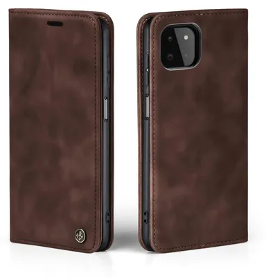 Produktbild von Handy Hülle für Samsung Galaxy A22 5G Klapphülle Bookcase Flip Cover Handy Tasche Etui Farbe: Dunkelbraun