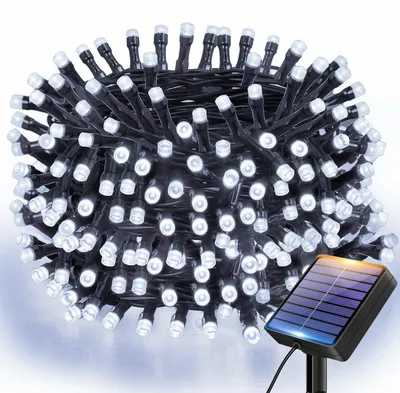 Solar-Lichterkette 6 m, 60 LEDs, IP65, 8 Modi, für Außenbereich