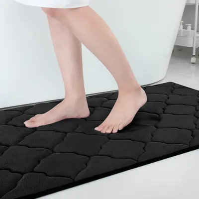Produktbild von Badematte Memory Foam rutschfest 60x90 cm Schwarz