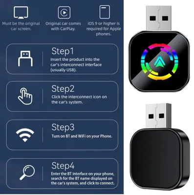 Produktbild von Drahtloser CarPlay-Adapter für verzögerungsfreie Konnektivität Stabiler drahtloser Android-Auto-Adapter mit Sprachsteuerungsfunktion