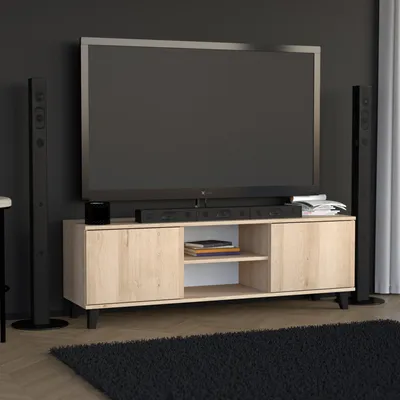 Produktbild von BEAUTYSOFA TV-Schrank HOME 150 cm Artisan – Modernes TV-Board mit zwei Türen, offenen Fächern, Lowboard für Wohnzimmer, Push-to-Open, Fernsehtisch