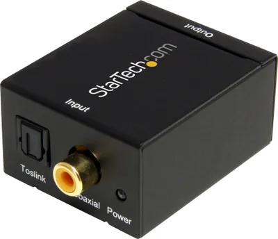 Produktbild von StarTech.com SPDIF Digital Koaxial und Toslink (Optisch) auf Stereo RCA Audio Konverter, 32, 44.1, 48, 96 KHz, 0,5 W, 5 V, 100 - 240 V, 42 mm, 52 mm