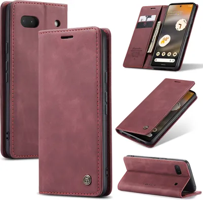 Immagine prodotto di Google Pixel 6A Case, Retro Custodia in Finto cuoio con funzione Stand Custodia protettiva per Google Pixel 6A Rosso