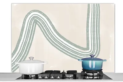 Obrázok produktu pre MuchoWow® Splashback Kuchyňa - Kuchynský backsplash - Ochrana steny pre sporák a drez Línia - Abstrakt - Dizajn 120x80cm Alu-Dibond (alternatíva k