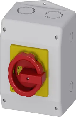 Produktbild von Siemens 3LD25651GP53 Not-Ausschalter 3p 63A 400V 22kW 1S+1Ö 1N-Klemme Isogekap.