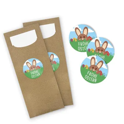 Produktbild von itenga 24x Bestecktaschen Frohe Ostern Hasenbande bunt (Motiv 214)