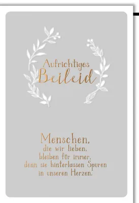Produktbild von Trauer - Beileid - Kondolenzkarte mit Umschlag - Aufrichtiges