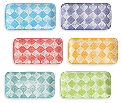 Servierplatten-Set, 6er, Keramik, 20,3 cm, bunt, mikrowellengeeignet