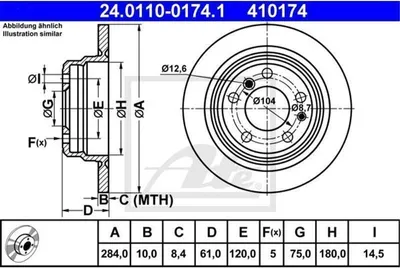 Immagine prodotto di ATE Disco freno Articolo: 24.0110-0174.1