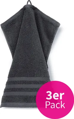 Produktbild von grace grand spa Waschlappen Aktion mit attraktiver Streifen-Bordüre Dunkelgrau One Size