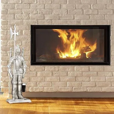 Immagine prodotto di Set moderno per caminetto in acciaio inossidabile con supporto