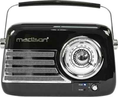 A studio shot of a retro-style radio.