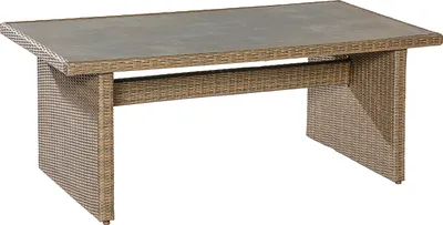 Produktbild von Merxx Gartentisch mit Digitaldruckplatte 200 x 100 cm  - Aluminiumgestell mit Kunststoffgeflecht Steinbeige