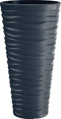 Produktbild von Prosperplast Blumentopf »Sand Slim«, herausnehmbarer Einsatz, mit horizontaler Wellenoptik (anthrazit, B 39 x H 75 x T 39 cm) -