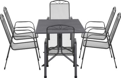 Siena Garden Gartenmöbel-Set Elda 7-teilig, aus Streckmetall in anthrazit
