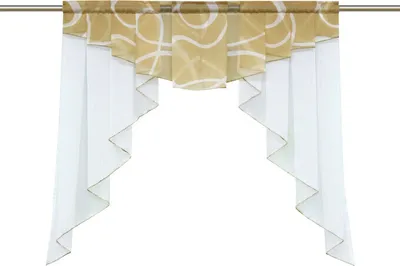 Produktbild von Delien Scheibengardine Vintage Voile Bistrogardine Tunnelzug Kurzstore Küche Gardine Dunkelgelb BxL 100x100 cm