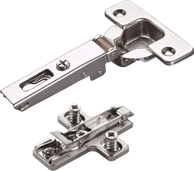 Produktbild von 2 x Salice Topfband 110° Serie 200 Bohrbild T52 Eckanschlag inkl. Kreuz-Montageplatte Höhe 3 mm mit vormontierten Euroschrauben und Exzenterverstellung Schrankscharnier von SOTECH