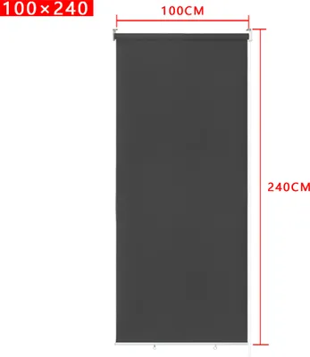 Image de UISEBRT Store extérieur vertical Store pare-vue Store pare-soleil Store balcon Store pare-vue Fonction thermique 100 X 240cm Anthracite