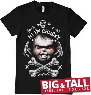 Immagine prodotto di Maglietta Hi I'm Chucky Big & Tall - Nero - 5XL