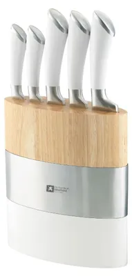 Immagine prodotto di Ceppo portacoltelli coltelli da cucina - Set da 5 coltelli - Acciaio inossidabile - Con ceppo portacoltelli