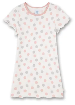 Immagine prodotto di Sanetta, pigiama da notte per bambine, bianco, motivo a pois su tutta la superficie, taglia 92