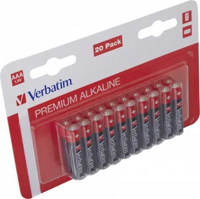 Produktbild von Verbatim 49876, Einwegbatterie, AAA, 1,5 V, 20 Stück(e), 44,5 mm, 1,05 cm