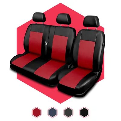 Produktbild von Autositzbezüge Universal Schonbezüge PKW Auto Transporter 1+2 BUS Kunstleder Rot