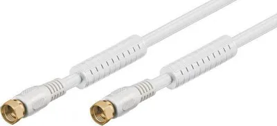 Obrázok produktu pre SAT pripojovací kábel, 4-cestný tienený, >110dB, F zástrčka F zástrčka biela - Dĺžka: 5,00 m