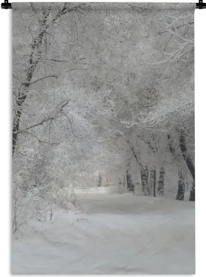 Produktbild von MuchoWow® Wandteppich Wandbehang Bäume - Schnee - Winter 120x180 cm Tapisserie Dekoration Wandtuch - Schlafzimmer - Dekorationen für das Haus