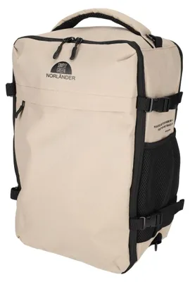 Produktbild von Norländer Handgepäck Rucksack RPET 2.0 – Handgepäck 15,6" Laptopfach – Nachhaltige Flugzeug-Tasche für unter den Sitz & Trolley-Band