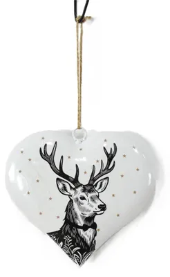 Produktbild von TrendLine Dekohänger Herz Hirsch 15 x 14,5 cm weiß