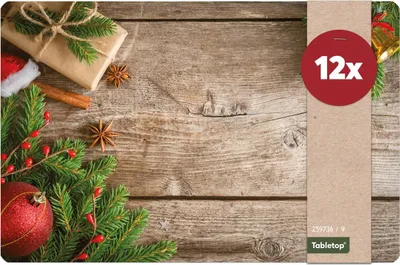 Produktbild von Abwaschbare Tischsets 12er Set Weihnachten Geschenke
