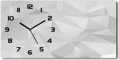 Produktbild von Wanduhr aus Glas – 60x30 cm - Glasbild - Glasuhr - Gehärtetes Glas - schwarze-zeiger - Abstraction Dreiecke