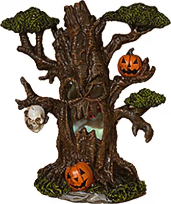 Produktbild von Scary LED Geisterbaum mit Kürbis & Totenkopf 22cm