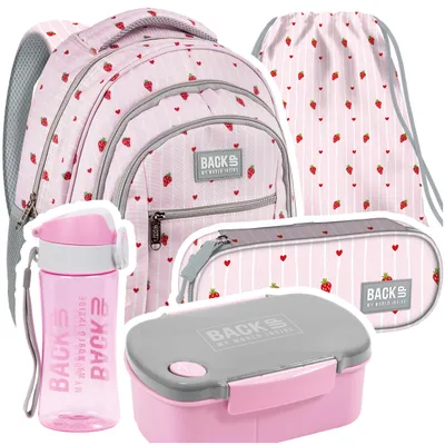 Produktbild von BACKUP Schulset 5 Teile Set SCHULRUCKSACK ab der 5. Klasse mit reflektoren ergonomisch leicht für Teenager RUCKSACK Mädchen & Jungen HOHE QUALITÄT 26L