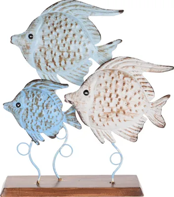 Produktbild von Standdeko - Fische - aus Metall - ca. 28 x 32 cm - blau