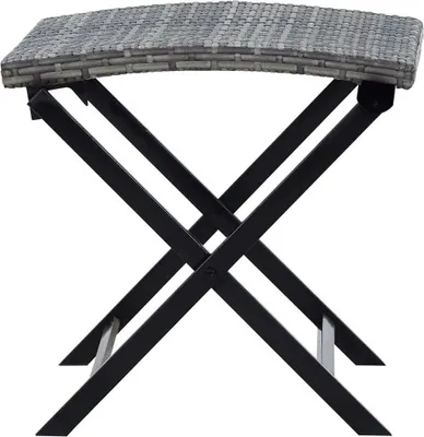 Produktbild von Hochwertigen Möbel Gartenhocker - Grau Klapphocker Poly Rattan Grau NEU8042367