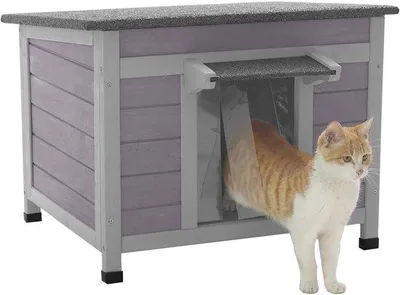Productafbeelding van Huisdierenhuisje - Verblijf voor dieren - Binnen en buiten - Waterdicht dak - 57 x 45 x 43 cm - Grijs
