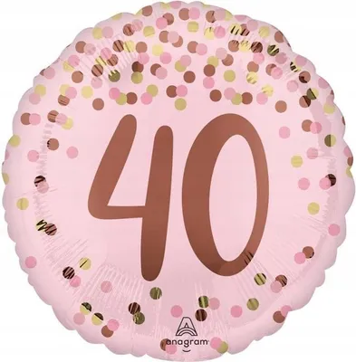 Immagine prodotto di Palloncino rosa con coriandoli, decorazione per festa di 40° compleanno, 46 cm