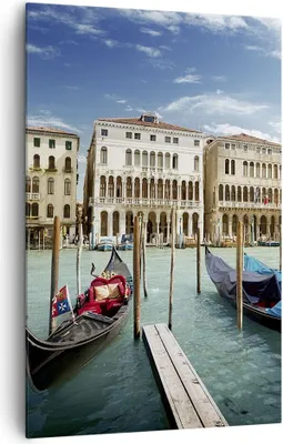 Produktbild von Bild auf Leinwand - Leinwandbild - Einteilig - Architektur venedig italien gondel - 80x120cm - Wand Bild - Wandbilder - Leinwanddruck - Wanddekoration - Leinwand bilder - Wandbild - PA80x120-2705