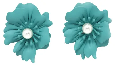 Produktbild von AVANT-GARDE PARIS Dunkelgrüne Ohrstecker mit floralem Perlenmuster