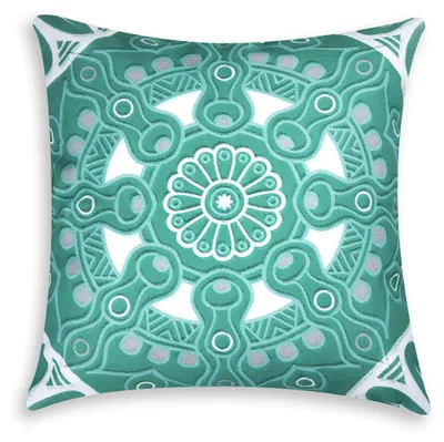 Dekokissen Mandala, Baumwolle, hellblau, 45 x 45 cm, mit Füllung